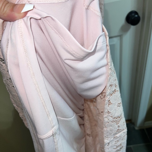 NWT RALPH LAUREN Lace Pink Rose Flutter V Neck Full-Length Evening Dress Size 2 - Picture 12 of 12